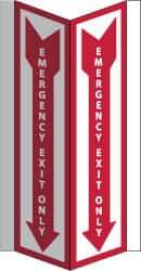 NMC - Emergency Exit Only, Acrylic Exit Sign - 8-3/4" Wide x 16" High - USA Tool & Supply