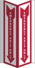 NMC - Emergency Exit Only, Acrylic Exit Sign - 8-3/4" Wide x 16" High - USA Tool & Supply