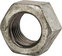Value Collection - 1-1/4 - 7 UNC Steel Right Hand Hex Nut - 1-7/8" Across Flats, 1-1/16" High, Hot Dipped Galvanized Finish - USA Tool & Supply