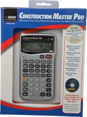 Calculated Industries - 11-Digit (7 normal, 4 Fractions) with Full Annunciators 40 Function Handheld Calculator - 5/8" x 2-1/2" (15.88mm x 63.5mm) Display Size, Silver, LR-44/A76 Powered, 9" Long x 8" Wide x 2" High - USA Tool & Supply