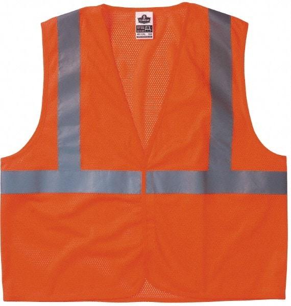 Ergodyne - Size S/M High Visibility Orange Mesh General Purpose Vest - 36 to 44" Chest, ANSI/ISEA 107, Hook & Loop Closure, 1 Pocket, Polyester - USA Tool & Supply