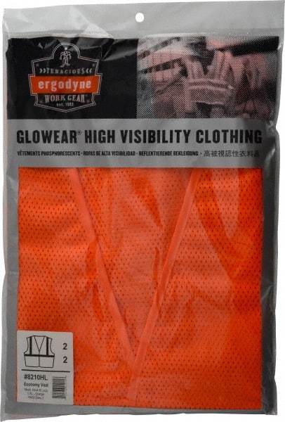 Ergodyne - Size L/XL High Visibility Orange Mesh General Purpose Vest - 44 to 52" Chest, ANSI/ISEA 107, Hook & Loop Closure, 1 Pocket, Polyester - USA Tool & Supply