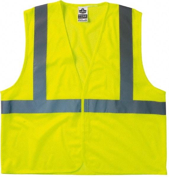 Ergodyne - Size 4X/5XL High Visibility Lime Mesh General Purpose Vest - 58 to 64" Chest, ANSI/ISEA 107, Hook & Loop Closure, 1 Pocket, Polyester - USA Tool & Supply