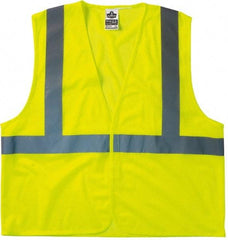 Ergodyne - Size S/M High Visibility Lime Mesh General Purpose Vest - 36 to 44" Chest, ANSI/ISEA 107, Hook & Loop Closure, 1 Pocket, Polyester - USA Tool & Supply