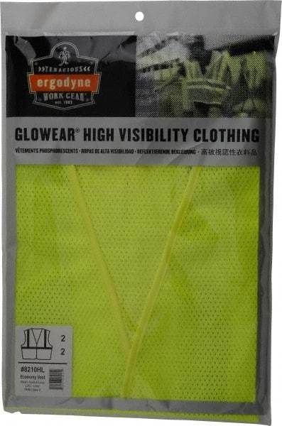 Ergodyne - Size L/XL High Visibility Lime Mesh General Purpose Vest - 44 to 52" Chest, ANSI/ISEA 107, Hook & Loop Closure, 1 Pocket, Polyester - USA Tool & Supply