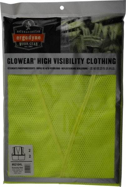 Ergodyne - Size 2X/3XL High Visibility Lime Mesh General Purpose Vest - 52 to 58" Chest, ANSI/ISEA 107, Hook & Loop Closure, 1 Pocket, Polyester - USA Tool & Supply