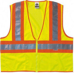 Ergodyne - Size S/M High Visibility Lime Mesh General Purpose Vest - 36 to 44" Chest, ANSI/ISEA 107, Zipper Closure, 1 Pocket, Polyester - USA Tool & Supply