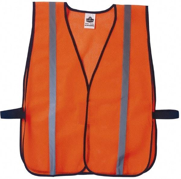 Ergodyne - One Size Fits Most High Visibility Orange Mesh General Purpose Vest - Hook & Loop Closure, Polyester - USA Tool & Supply