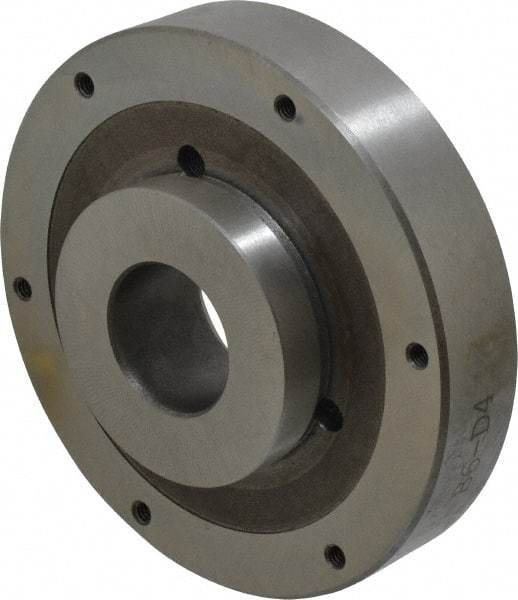 Buck Chuck Company - Adapter Back Plate for 6" Diam Self Centering Lathe Chucks - D1-4 Mount, 1-1/2" Through Hole Diam, 3.109mm ID, 5.88" OD, 1.166" Flange Height, Steel - USA Tool & Supply