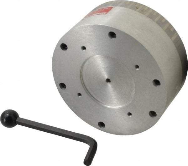 Suburban Tool - Fine Pole Round Permanent Magnetic Rotary Chuck - 6-1/4" Wide x 2-15/16" High, Ceramic - USA Tool & Supply