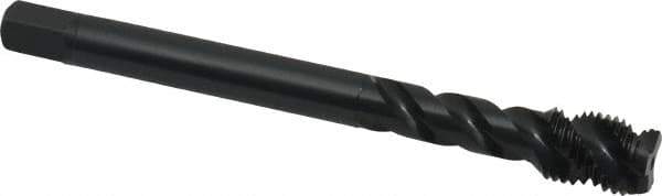 OSG - 7/16-20 UNF 3 Flute 2B Modified Bottoming Spiral Flute Tap - Vanadium High Speed Steel, Oxide Finish, 100mm OAL, Right Hand Flute, Right Hand Thread - USA Tool & Supply