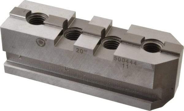 Bison - 20" Max Chuck Diam Compatibility, Steel Tongue & Groove Hard Lathe Master Jaws - 3/4" Groove Width, 2.0472" Wide x 6.6142" Long x 2.3228" High - USA Tool & Supply