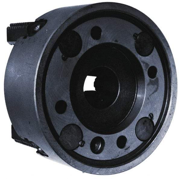 Bison - 4 Jaws, 10" Diam, Independent Manual Lathe Chuck - Plain Back Mount Spindle, Reversible, 1,500 Max RPM, 2.5591" Through Hole Diam, Cast Iron - USA Tool & Supply