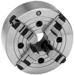 Interstate - 4 Jaws, 16" Diam, Independent Manual Lathe Chuck - D1-8 Mount Spindle, Reversible, 4.921" Through Hole Diam, Cast Iron - USA Tool & Supply