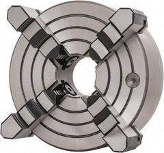 Interstate - 4 Jaws, 8" Diam, Independent Manual Lathe Chuck - D1-5 Mount Spindle, Reversible, 2.165" Through Hole Diam, Cast Iron - USA Tool & Supply