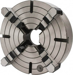 Interstate - 4 Jaws, 12" Diam, Independent Manual Lathe Chuck - D1-6 Mount Spindle, Reversible, 3.74" Through Hole Diam, Cast Iron - USA Tool & Supply