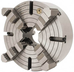 Bison - 4 Jaws, 10" Diam, Independent Manual Lathe Chuck - D1-6 Mount Spindle, Reversible, 1,500 Max RPM, 2.5591" Through Hole Diam, Cast Iron - USA Tool & Supply