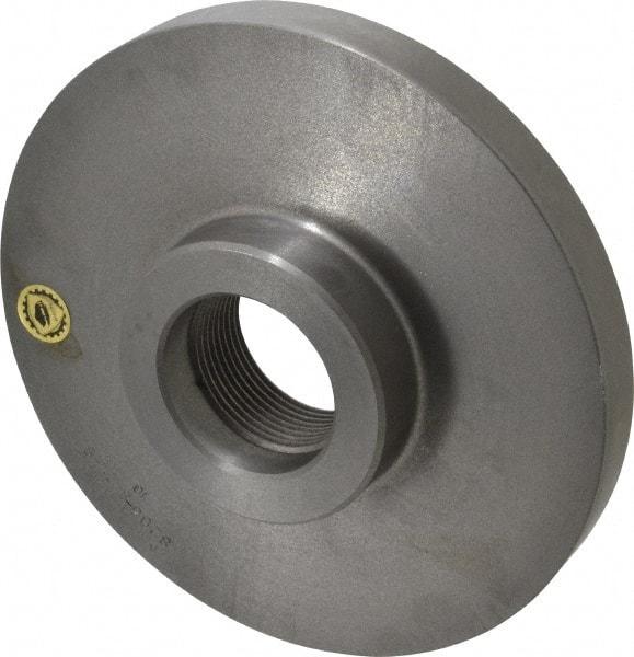 Bison - Adapter Back Plate for 8" Diam Self Centering Lathe Chucks - 2-1/4 - 8 Mount, 2-1/4" Through Hole Diam, 3.583mm ID, 8.11" OD, 0.866" Flange Height, Cast Iron - USA Tool & Supply