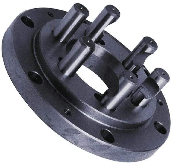 Buck Chuck Company - Adapter Back Plate for 8" Diam Self Centering Lathe Chucks - D1-6 Mount, 2-1/2" Through Hole Diam, 4.73mm ID, 8.13" OD, 1.412" Flange Height, Steel - USA Tool & Supply