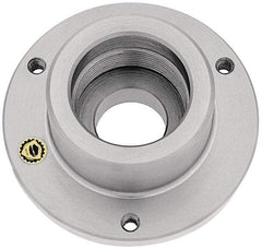Bison - Adapter Back Plate for 6-1/4" Diam Self Centering Lathe Chucks - 1-1/2 - 8 Mount, 1.515" Through Hole Diam, 3.385mm ID, 38139" OD, 0.59" Flange Height, Steel - USA Tool & Supply