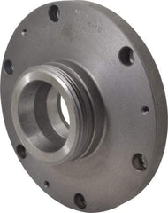 Bison - Adapter Back Plate for 10" Diam Self Centering Lathe Chucks - L-0 Mount, 2.6" Through Hole Diam, 9.88" OD, 0.83" Flange Height, Cast Iron - USA Tool & Supply