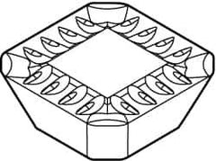 Kennametal - SEKR53 GP Grade KC725M Carbide Milling Insert - TiN/TiCN/TiN Finish, 0.1827" Thick, 5/8" Inscribed Circle, 1.09mm Corner Radius - USA Tool & Supply