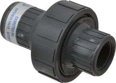 Plast-O-Matic - 3/4" PVC Check Valve - Inline, FNPT x FNPT, 150 WOG - USA Tool & Supply