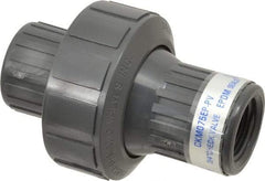 Plast-O-Matic - 3/4" PVC Check Valve - Inline, FNPT x FNPT, 150 WOG - USA Tool & Supply