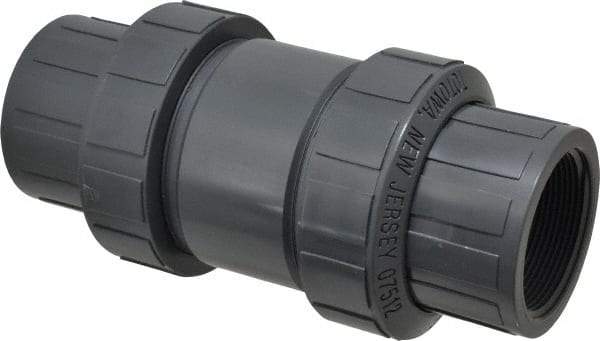 Plast-O-Matic - 2" PVC Check Valve - Inline, FNPT x FNPT, 150 WOG - USA Tool & Supply