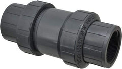 Plast-O-Matic - 2" PVC Check Valve - Inline, FNPT x FNPT, 150 WOG - USA Tool & Supply