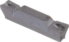 Iscar - 3002GRIP Y Grade IC908, 3mm Cutting Width Carbide Grooving Insert - 1.8mm Max Depth of Cut, Neutral, 0.2mm Corner Radius, TiAlN Finish - USA Tool & Supply
