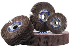 Merit Abrasives - 8" Diam, 60 Grit Aluminum Oxide Unmounted Flap Wheel - 1" Hole, 2" Wide, Coated, Medium Grade, 4,500 Max RPM , Cloth Backing - USA Tool & Supply
