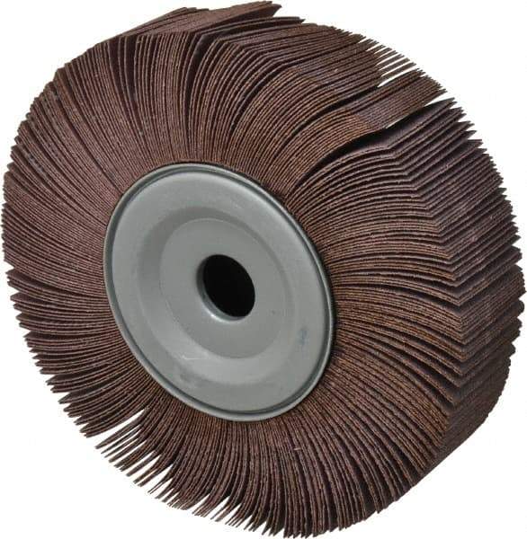 Merit Abrasives - 8" Diam, 80 Grit Aluminum Oxide Unmounted Flap Wheel - 1" Hole, 2" Wide, Coated, Medium Grade, 4,500 Max RPM , Cloth Backing - USA Tool & Supply