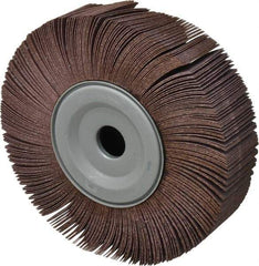Merit Abrasives - 8" Diam, 80 Grit Aluminum Oxide Unmounted Flap Wheel - 1" Hole, 2" Wide, Coated, Medium Grade, 4,500 Max RPM , Cloth Backing - USA Tool & Supply