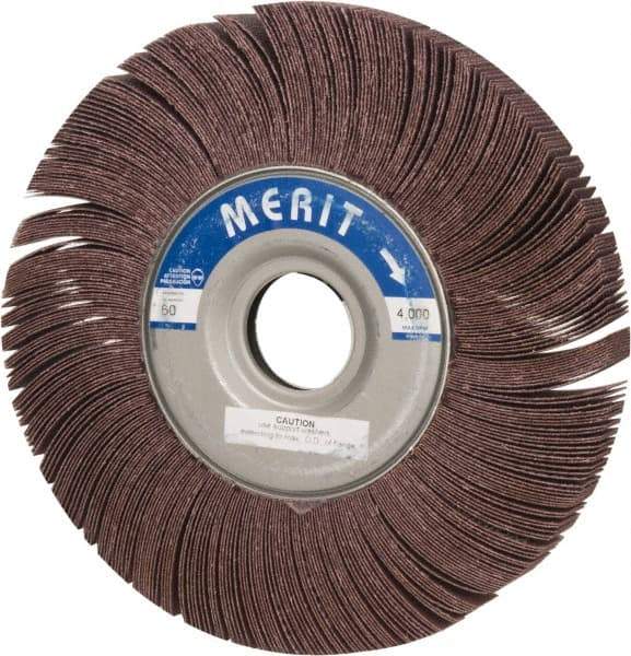 Merit Abrasives - 10" Diam, 60 Grit Aluminum Oxide Unmounted Flap Wheel - 1-3/4" Hole, 1" Wide, Coated, Medium Grade, 4,500 Max RPM , Cloth Backing - USA Tool & Supply