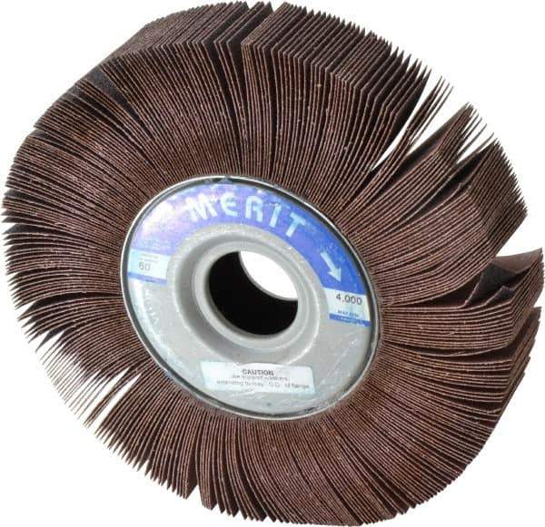 Merit Abrasives - 10" Diam, 60 Grit Aluminum Oxide Unmounted Flap Wheel - 1-3/4" Hole, 2" Wide, Coated, Medium Grade, 4,000 Max RPM , Cloth Backing - USA Tool & Supply