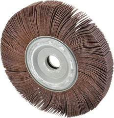 Merit Abrasives - 8" Diam, 60 Grit Aluminum Oxide Unmounted Flap Wheel - 1" Hole, 1" Wide, Coated, Medium Grade, 4,500 Max RPM , Cloth Backing - USA Tool & Supply