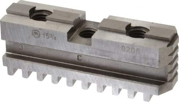 Bison - 15-3/4 to 16" Chuck Diam Compatibility, Steel Tongue & Groove Hard Lathe Master Jaws - 3/4" Groove Width, 1.4173" Wide x 5.1181" Long - USA Tool & Supply