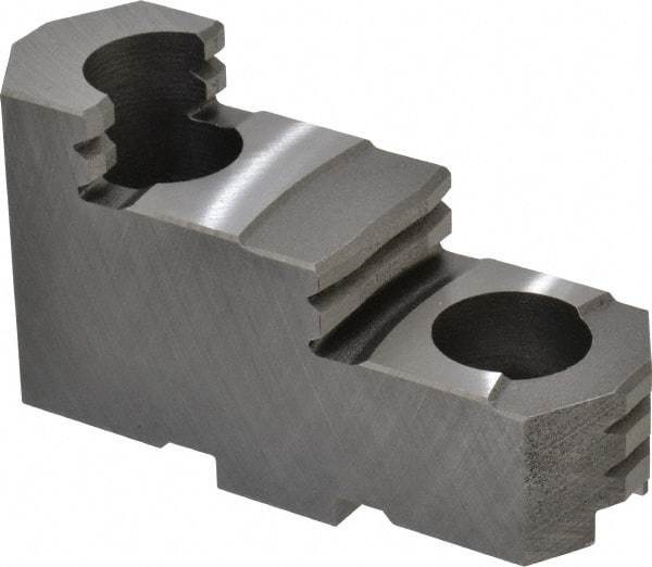 Bison - 10" Max Chuck Diam Compatibility, Steel Tongue & Groove Hard Lathe Top Jaws - 1.28" Wide x 3.74" Long x 2.023" High - USA Tool & Supply