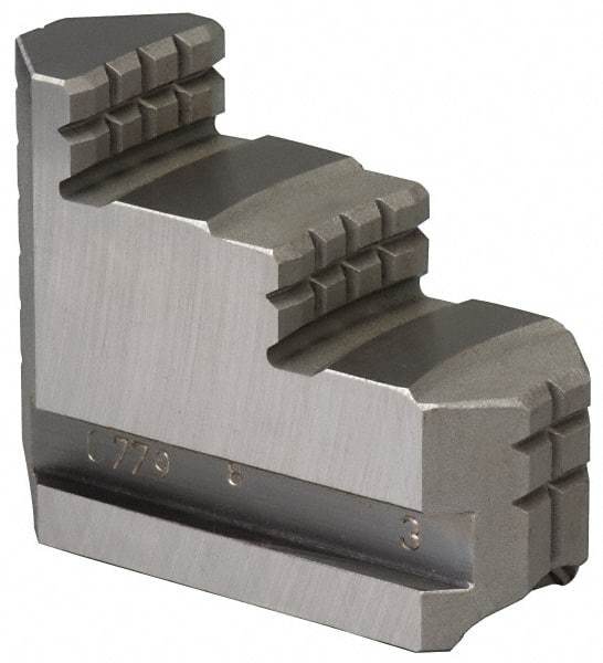 Bison - 3 to 3-1/2" Chuck Diam Compatibility, Steel Master Jaws - 0.51" Wide x 1.3385" Long x 1.18" High - USA Tool & Supply