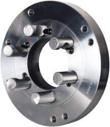 Pratt Burnerd America - Adapter Back Plate for 15" Diam Self Centering Lathe Chucks - D1-8 Mount, 4.56" Through Hole Diam, Steel - USA Tool & Supply