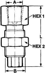 Voss - M16x2-1/4 Thread, 6,000 Max psi, Gauge To Thread Monitoring Coupling - 49mm Long, Pressure Tests - USA Tool & Supply