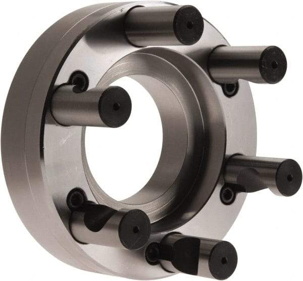 Pratt Burnerd America - Adapter Back Plate for 10" Diam Self Centering Lathe Chucks - D1-6 Mount, 2.86" Through Hole Diam, Steel - USA Tool & Supply