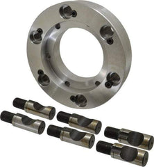 Pratt Burnerd America - Adapter Back Plate for 12" Diam Self Centering Lathe Chucks - D1-8 Mount, 3.285" Through Hole Diam, Steel - USA Tool & Supply