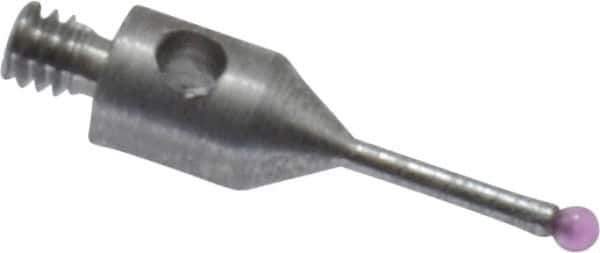 Fowler - 1 mm Ball Diameter, Stainless Steel Stem, M2 Thread, Ruby Point Ball Tip CMM Stylus - 10 mm Overall Length - USA Tool & Supply