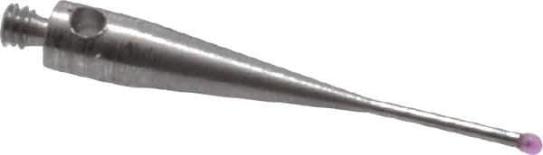 Fowler - 1 mm Ball Diameter, Stainless Steel Stem, M2 Thread, Ruby Point Ball Tip CMM Stylus - 20 mm Overall Length - USA Tool & Supply