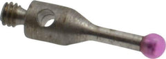 Fowler - 2 mm Ball Diameter, Stainless Steel Stem, M2 Thread, Ruby Point Ball Tip CMM Stylus - 10 mm Overall Length - USA Tool & Supply