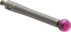 Fowler - 4 mm Ball Diameter, Stainless Steel Stem, M2 Thread, Ruby Point Ball Tip CMM Stylus - 20 mm Overall Length - USA Tool & Supply
