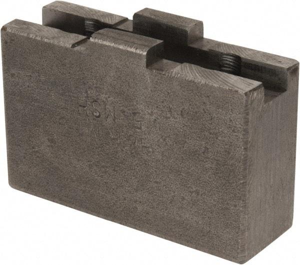 H & R Manufacturing - 5 to 6" Chuck Capacity, Tongue & Groove Attachment, Square Soft Lathe Chuck Jaw - Steel, 1-1/4" Btw Mount Hole Ctrs, 2-3/16" Long x 3/4" Wide x 1-3/8" High, 5/16" Groove - USA Tool & Supply