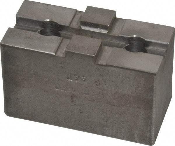 H & R Manufacturing - 5 to 6" Chuck Capacity, Tongue & Groove Attachment, Square Soft Lathe Chuck Jaw - Steel, 1-1/2" Btw Mount Hole Ctrs, 2-5/8" Long x 1-1/4" Wide x 1-5/8" High, 5/16" Groove - USA Tool & Supply